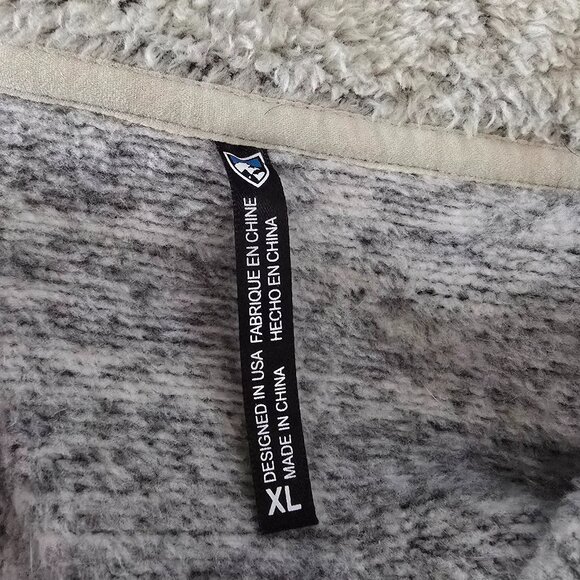 KUHL ( XL ) ALASKA 1/4 ZIP "ASH" Shearling Trim Princess Line Sweater/Shirt - Picture 6 of 7
